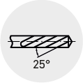 Angolo elica 25° sinistra