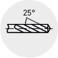Angolo elica 25°